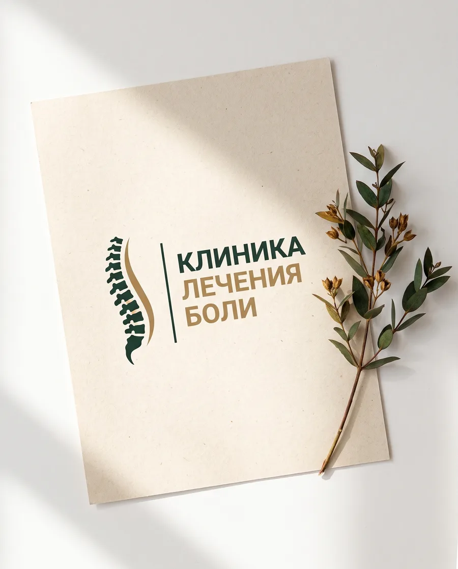 Логотип клиники на крафтовой бумаге
